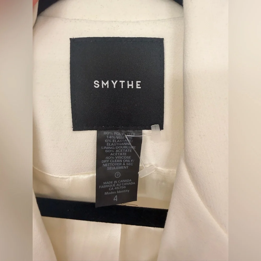 NWT Smythe Box Pleat Blazer White Size 4